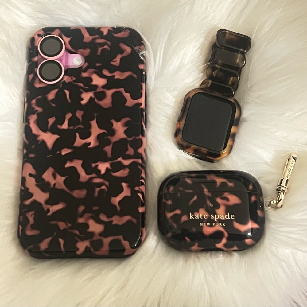 Kate Spade airpods case Tortoiseshell Phone Case and watch-strap and case set - Picture 3 of 3